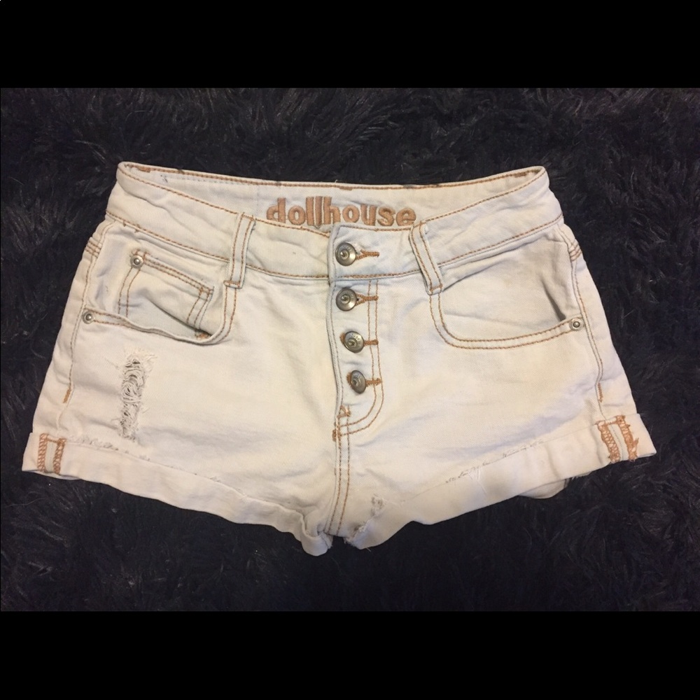 High waisted denim shorts